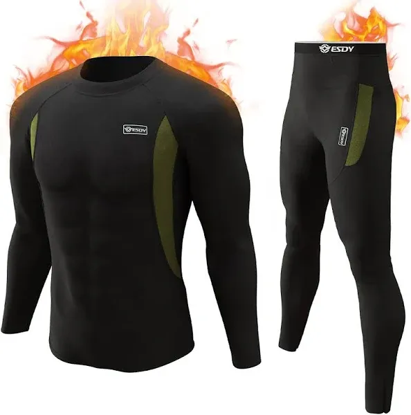 romision Thermal Underwear for Men Long Johns Fleece Lined Hunting Gear Bottom Top Set Base Layer for Cold Weather XS-4XL