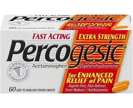 Percogesic Extra Strength Pain Reliever Aspirin Free Dual Action Relief