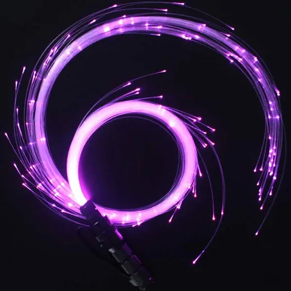 Fiber Optic Whip, LED Light Whip for Dancing, with 40 Color Effect Mode and 360°