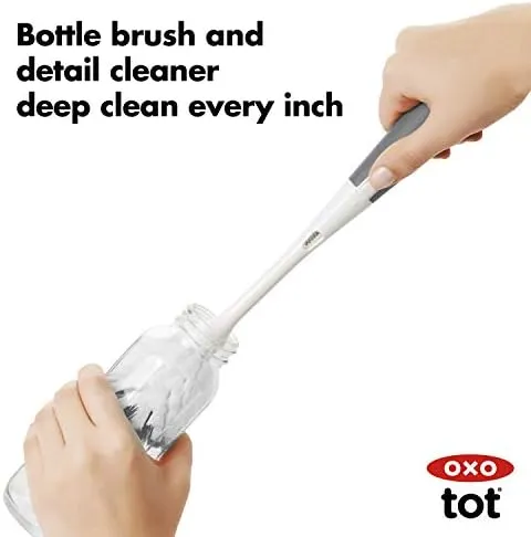 OXO Tot On-The-Go Drying Rack With Bottle Brush - Gray