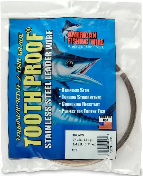 AFW Tooth Proof Single Stand Stainless Wire 30ft Camo