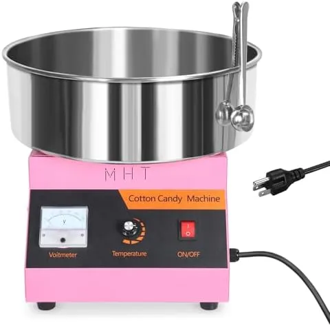 Pink Electric Cotton Candy Machine Commercial, 1000W Cotton Candy Maker with Stainless Steel Bowl, Sugar Scoop, Storage Drawer, Perfect for Family Party, Kids Birthday