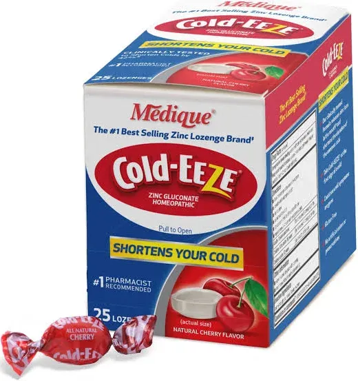 Medique Cold-Eeze Variety Pack - 4 Flavors - Shortens Your Cold, 25 per Box