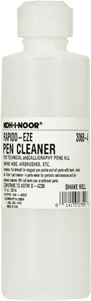 Koh-I-Noor Rapido-Eze Cleaning Solution, 8 oz. Bottle, 1 Each