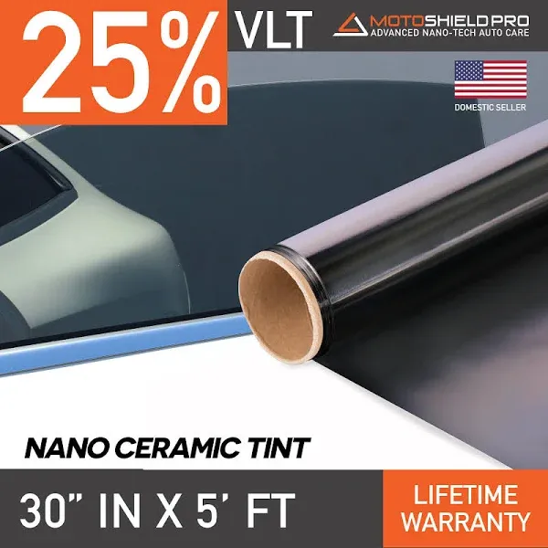 MotoShield Pro Nano Ceramic Window Tint - 30" in x 5' ft Roll + Lifetime Warranty