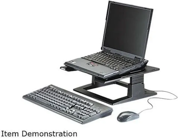 3M Adjustable Laptop Stand, Raise Screen Height to Reduce Neck Strain, 3" Height Adjustment, Large Platform for Docking Station, Non-Skid Base Keeps Laptop Secure, Cable Management, Black (LX500)