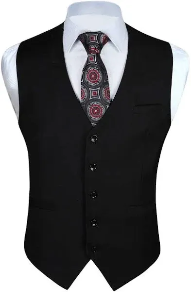 Enlision Men's Suit Vest Business Formal Dress Waistcoat Solid Color Vest for Suit or Tuxedo