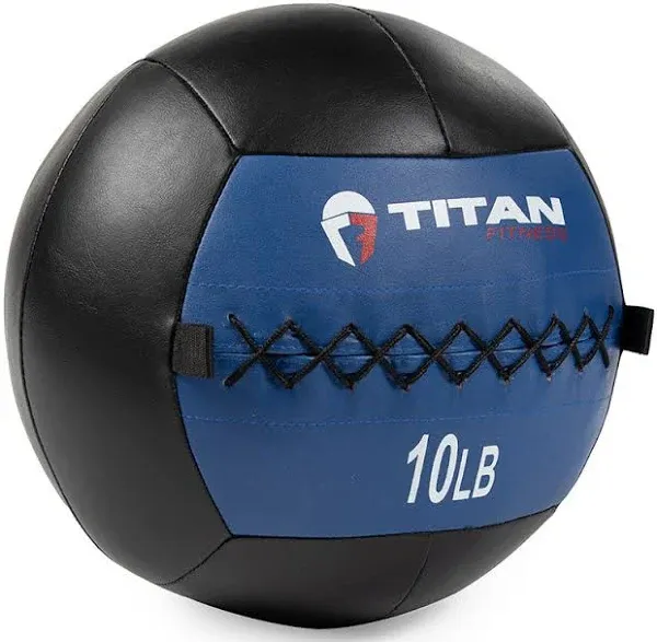 Titan Fitness Soft Leather Medicine Wall Ball 10lb Durable Endurance Cardio Gym