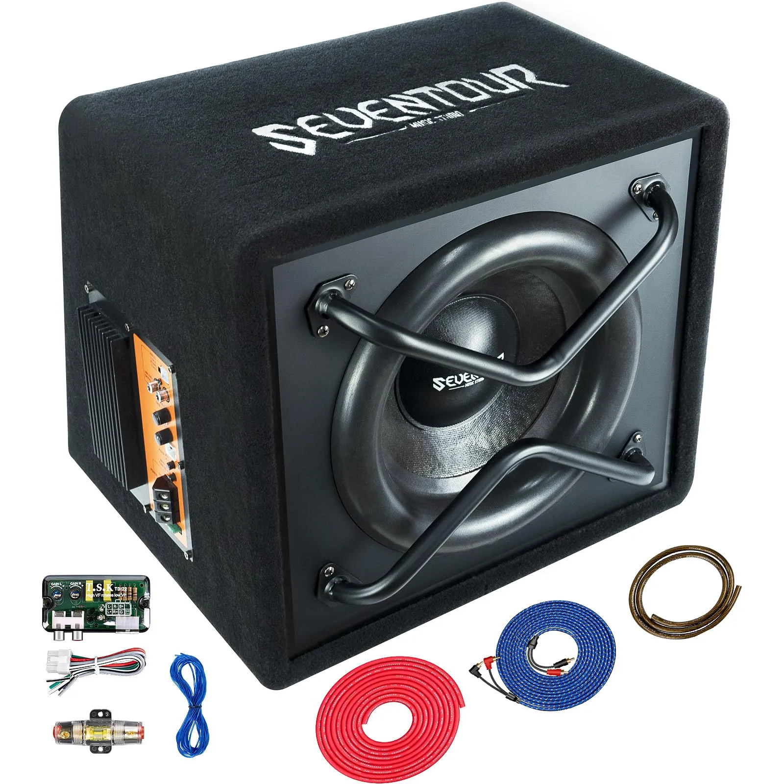 12&#034; 1400W Powered Car Subwoofer Enclosure Vented Box, Car/Truck Audio Sub Bui...