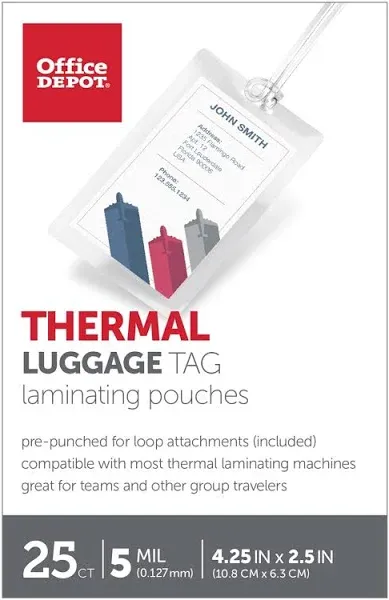 Laminating Pouches - 5 Mil, 2 1/2" x 4 1/4", Pack of 25