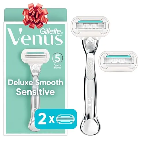 Gillette Venus Deluxe Smooth Sensitive Women's Razor Handle + 2 Blade Refills