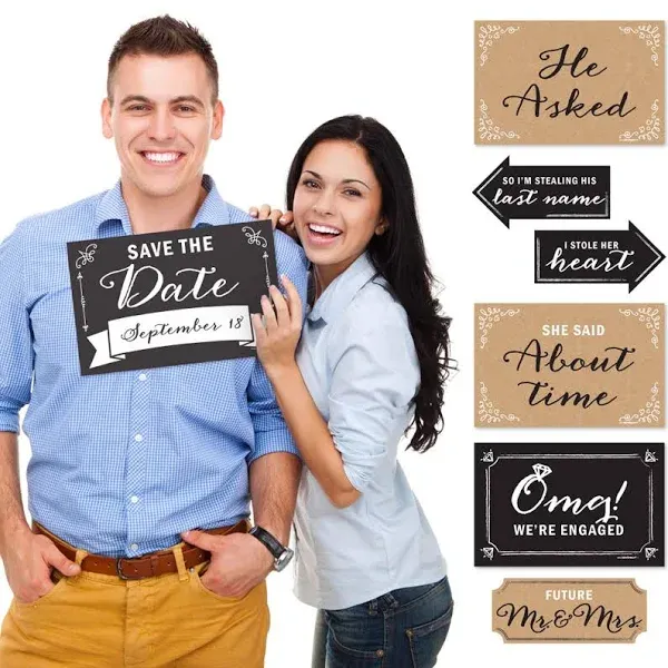 Engagement Announcement Photo Prop Kit