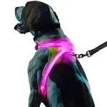 Noxgear LightHound – Revolutionary Illuminated and Reflective Harness for Dogs Including Multicolored LED Fiber Optics (USB Rechargeable, Adjustable, Lightweight, Rainproof) (Small)