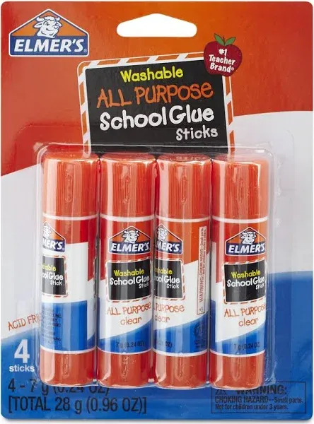 Elmer's Washable Repositionable Glue Stick - 1.06 oz, Pkg of 2