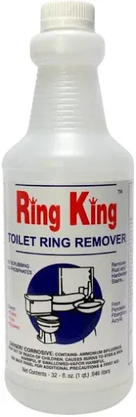 Amazon Brand - Ring King Toilet Bowl Cleaners | Toilet Bowl Cleaner Liquid 32oz Fast Acting Bathroom Cleaner For Calcium, Water, Rust, Red Clay & Lime Stains – No Scrubbing