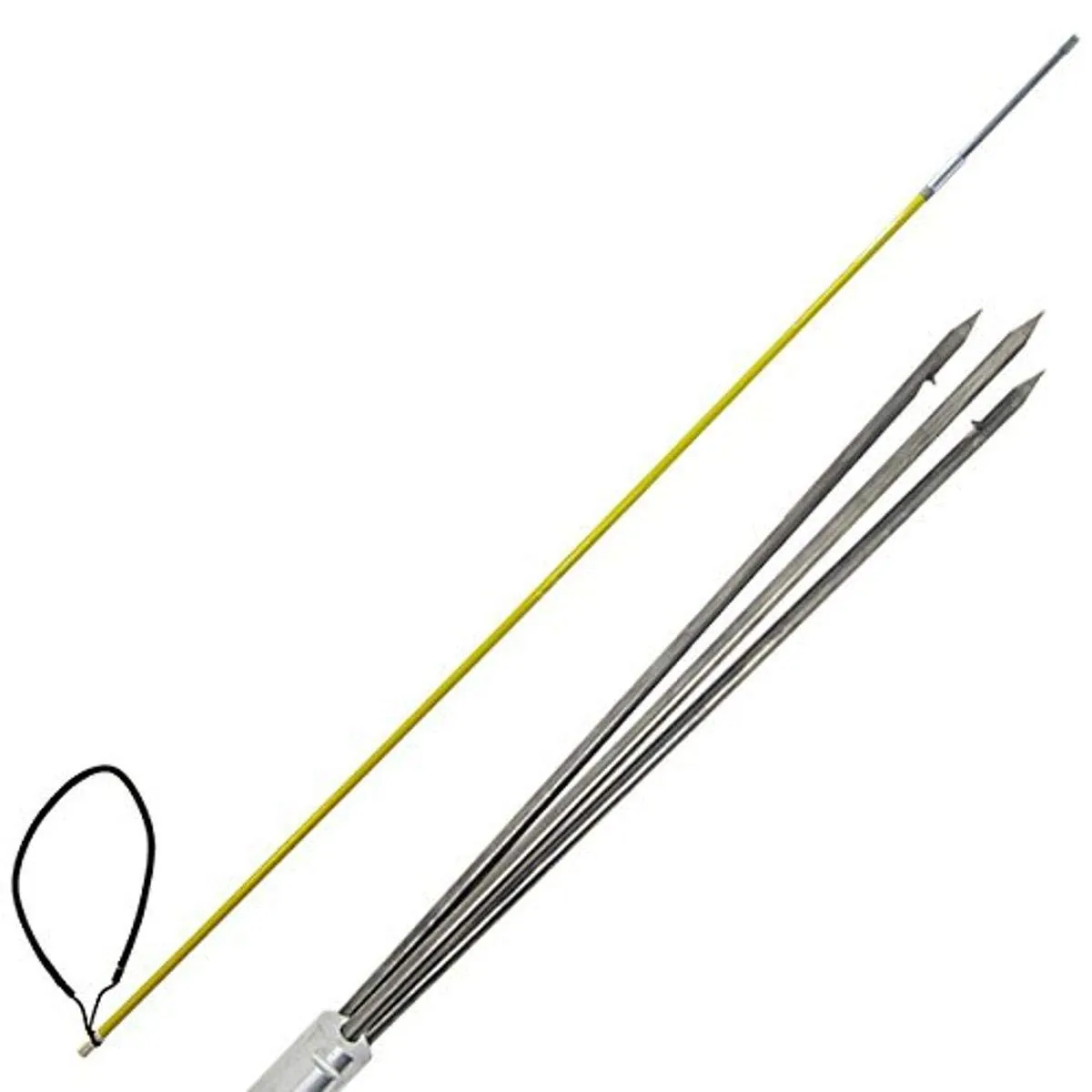 5&#039; One Piece Spearfishing Fiber Glass Pole Spear with 3 Prong Barb SS Paralyzer