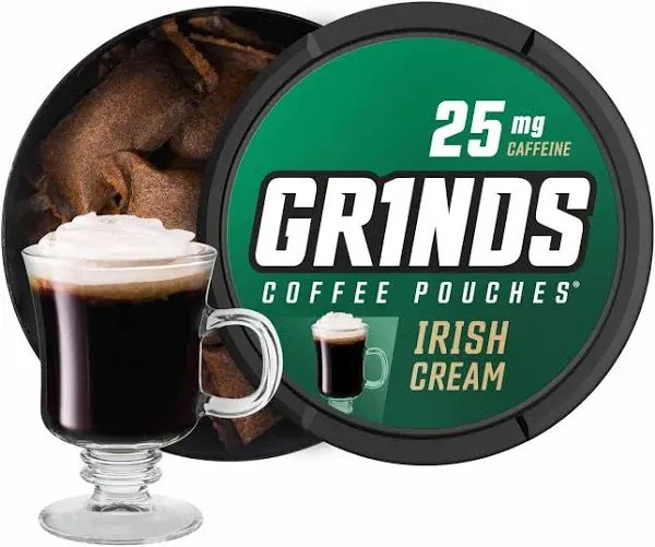 Grinds Coffee Pouches Cans of Irish Cream