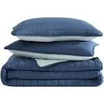 True Classics Microfiber Quilt Set - Blue - Full - Queen