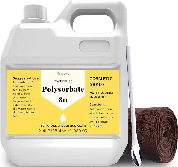 Hznxolrc 38.4 oz Polysorbate 80 for Bath Bombs Premium Polysorbate 80 Liquid