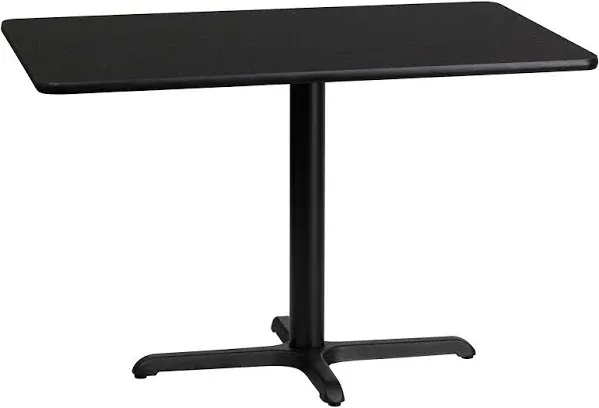 Flash Furniture Stiles 30'' x 48'' Rectangular Black Laminate Table Top with 23.5'' x 29.5'' Table Height Base