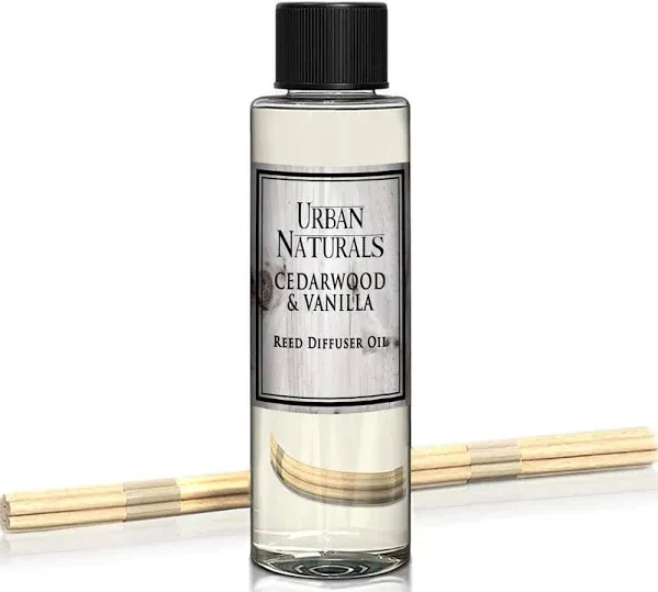 Urban Naturals Patchouli Woods Reed Diffuser Refill Oil with Replacement Sticks Kit | Sandalwood, Patchouli & Ylang Ylang Room Scent. Vegan. Made in The USA