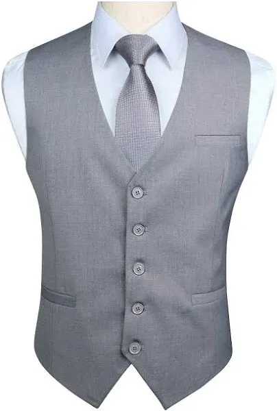 Enlision Men's Suit Vest Business Formal Dress Waistcoat Solid Color Vest for Suit or Tuxedo