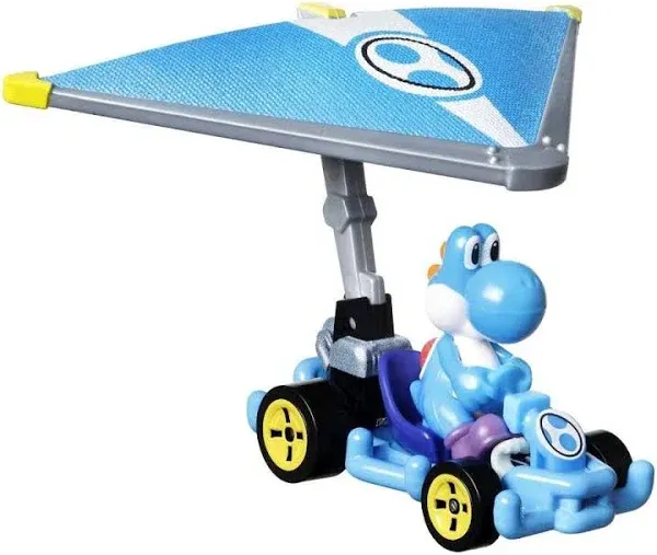 Hot Wheels Mario Kart Light-Blue Yoshi Pipe Frame Super Glider Car