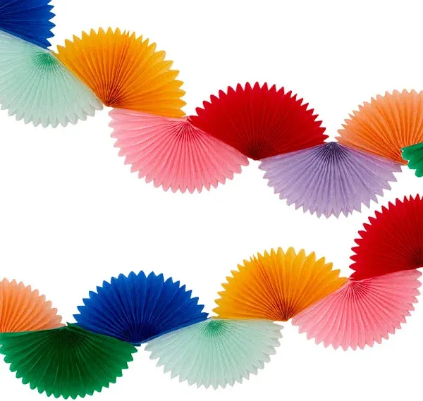 rainbow honeycomb fan garland