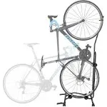 CyclingDeal Upright Bike Stand - Vertical & Horizontal Floor Parking Rack - Safe & Secure for Storing MTB Road Bikes - Wheels Sizes Up to 29"