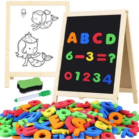  Magnetic Letters and Numbers with Easel for Kids/Toddlers, Black &amp; White