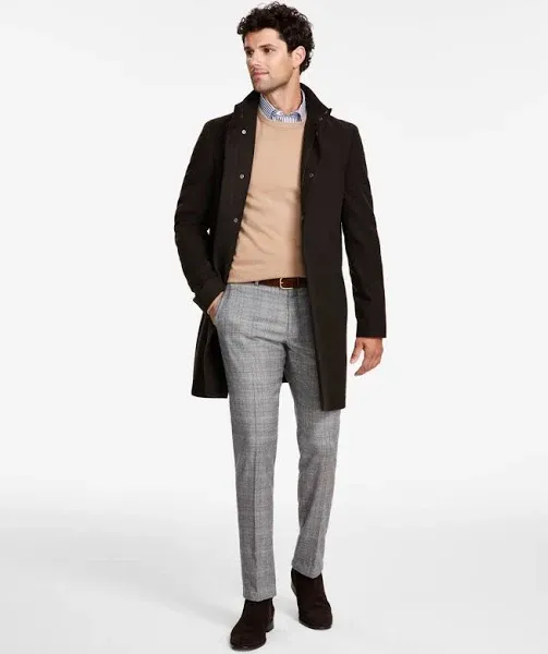 NWT $495 Calvin Klein Mayden Wool Blend Mens 36 S OverCoat Zip Button Green