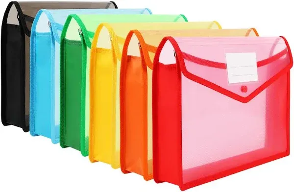 ABC life Plastic File Folder Poly Envelopes Expanding File Wallet Document Folder with Snap Closure