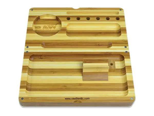 RAW Bamboo Striped Backflip Rolling Tray