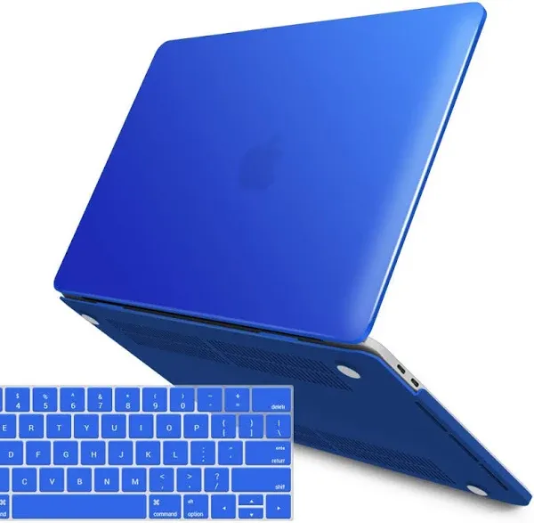 IBENZER Compatible with MacBook Pro 15 Inch Case 2019 2018 2017 2016 A1990 A1707, Hard Shell Case with Keyboard Cover & Type C Adapter for Mac Pro 15 Touch Bar, Royal Blue, T15-RBL+1TC