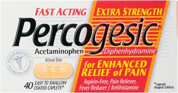 Buy Percogesic Fast Acting Extra Strength Pain Relief Caplets 40 caplets By Percogesic | Herbspro.com