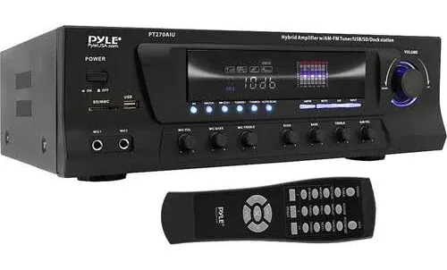 300W Digital Stereo Receiver System - AM/FM Qtz. Synthesized Tuner, USB/SD Card