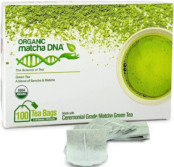 Matcha Teabags MatchaDNA Certified Organic Matcha Green Tea by MATCHA DNA - 100 Teabags