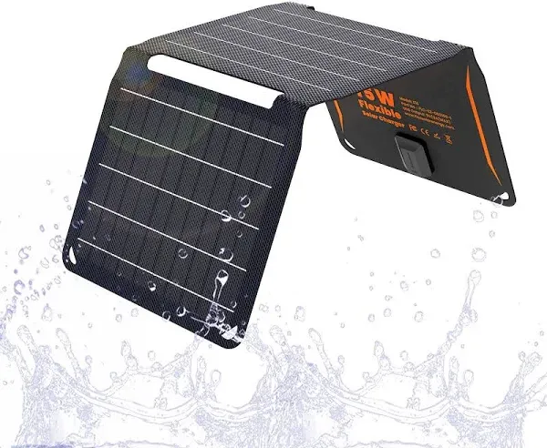 [Upgraded] 15W Small Solar Panel Charger 5V USB Output ETFE Lightweight Folda...