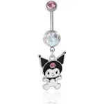 Hello Kitty Belly Button Ring 14g Stainless Steel Kawaii Belly Button Piercing Jewelry, Sanrio Official License