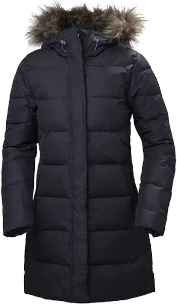 Helly Hansen Aden Down Parka with Faux Fur Hood, Black, X-Small