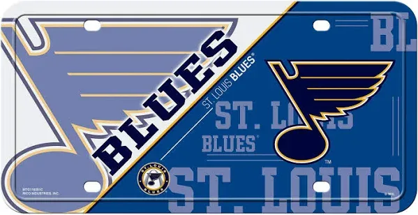 Rico Industries NHL Hockey St. Louis Blues Split Metal Auto Tag