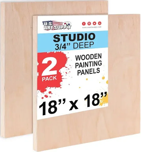 U.S. Art Supply Birch Wood Paint Pouring Panel Boards