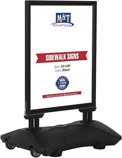 M&t Displays WindPro Lite Weather and Wind Resistant Outdoor Pavement Curb Sidewalk Sign Holder