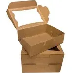 Kraft Paper Bakery Boxes - 25-Pack Pastry Boxes with Window for Cookies, Choc...