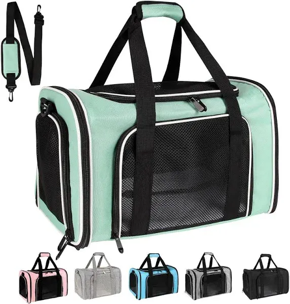 Top tasta Dog Cat Carrier Pet Carriers for Small Medium Large Cats Dogs Carrier Soft Sided Small Puppy Dog Carrier Portable Foldable Airline Approved Dog Cat Travel Carrier Green Large