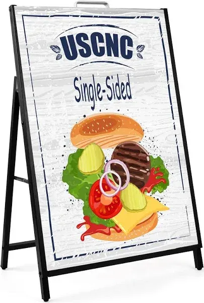 1 Pack 24 x 36 Inch A Frame Sign Black Single-Sided Folding Sandwich Board He...