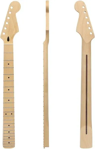 Guitar Neck, 22 Fret Maple Guitar Neck Fingerboard Replacement for ST Electric Guitar Electric Guitar Neck