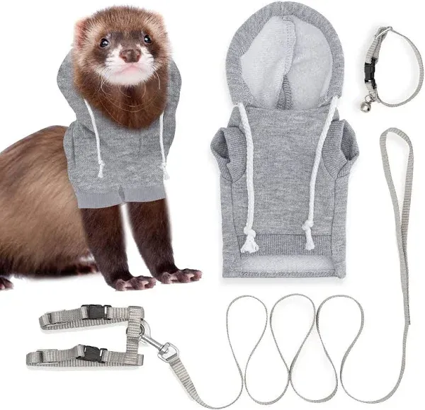 Ferret Sweater, Leash and Collar Set - Ferret Costume - Ferret Accessories - Sma