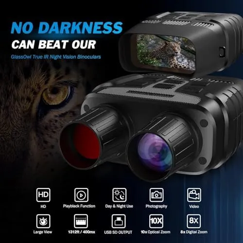 JStoon Night Vision Goggles - Digital Binoculars, 100% Darkness Viewing, HD 1080p