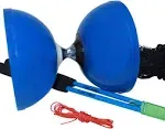 Flight Pro Triple Bearing Medium 5” Blue Chinese Yoyo Diabolo Toy with Carbon Sticks